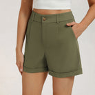 belle poque 2026 Women Vintage 100% Cotton Shorts Wide Leg Shorts with Pockets