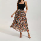 belle poque 2026 Women Vintage Swing Floral Skirt Comfy A-Line Maxi Skirt