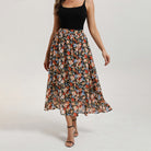 belle poque 2026 Women Vintage Swing Floral Skirt Comfy A-Line Maxi Skirt