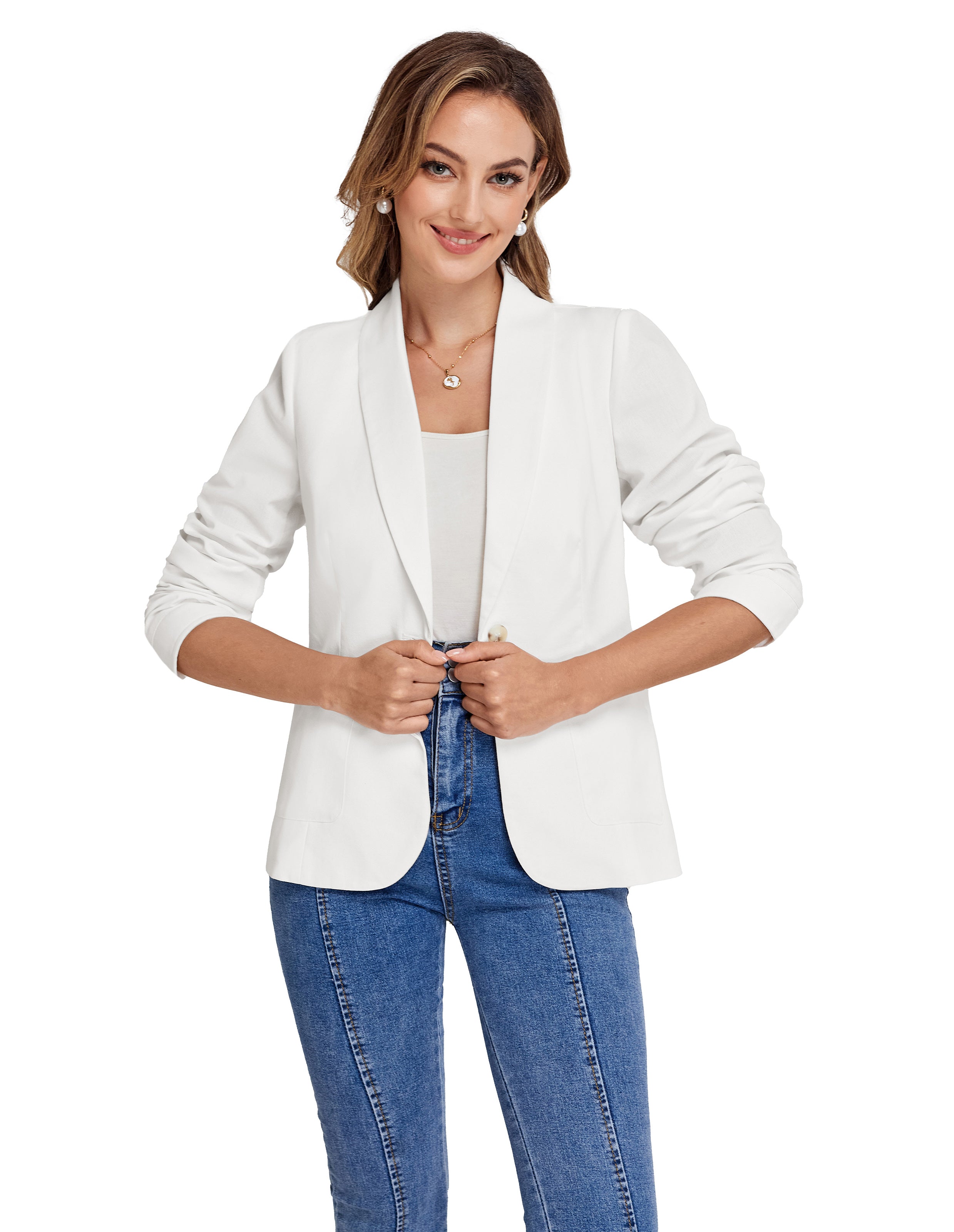 belle poque BP Women Vintage Shawl Lapel Blazer Coat OL One-Button Back Slit Suit Coat