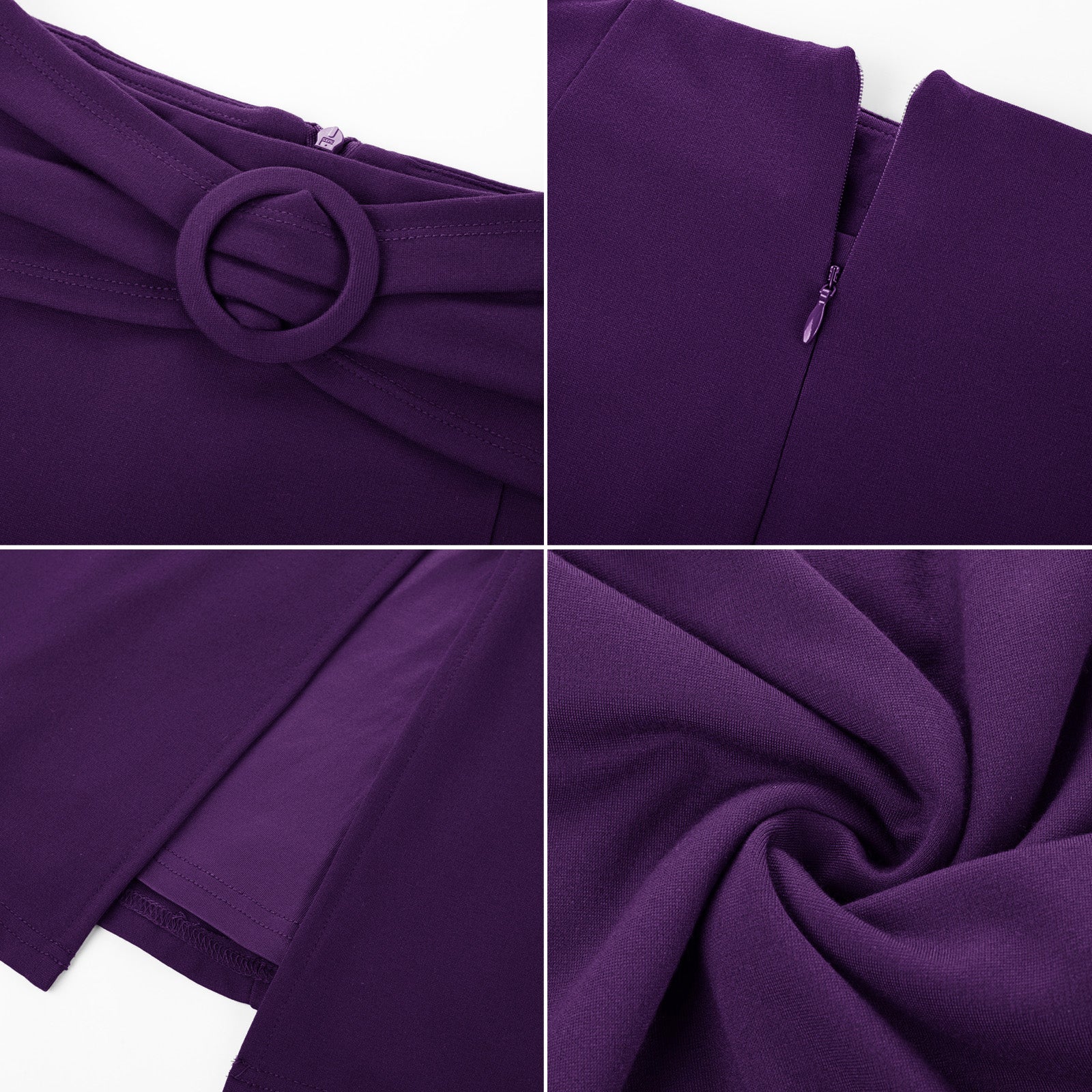 belle poque BP Women Vintage Front Slit Skirt Elastic Waist Mermaid Hem Bodycon Skirt