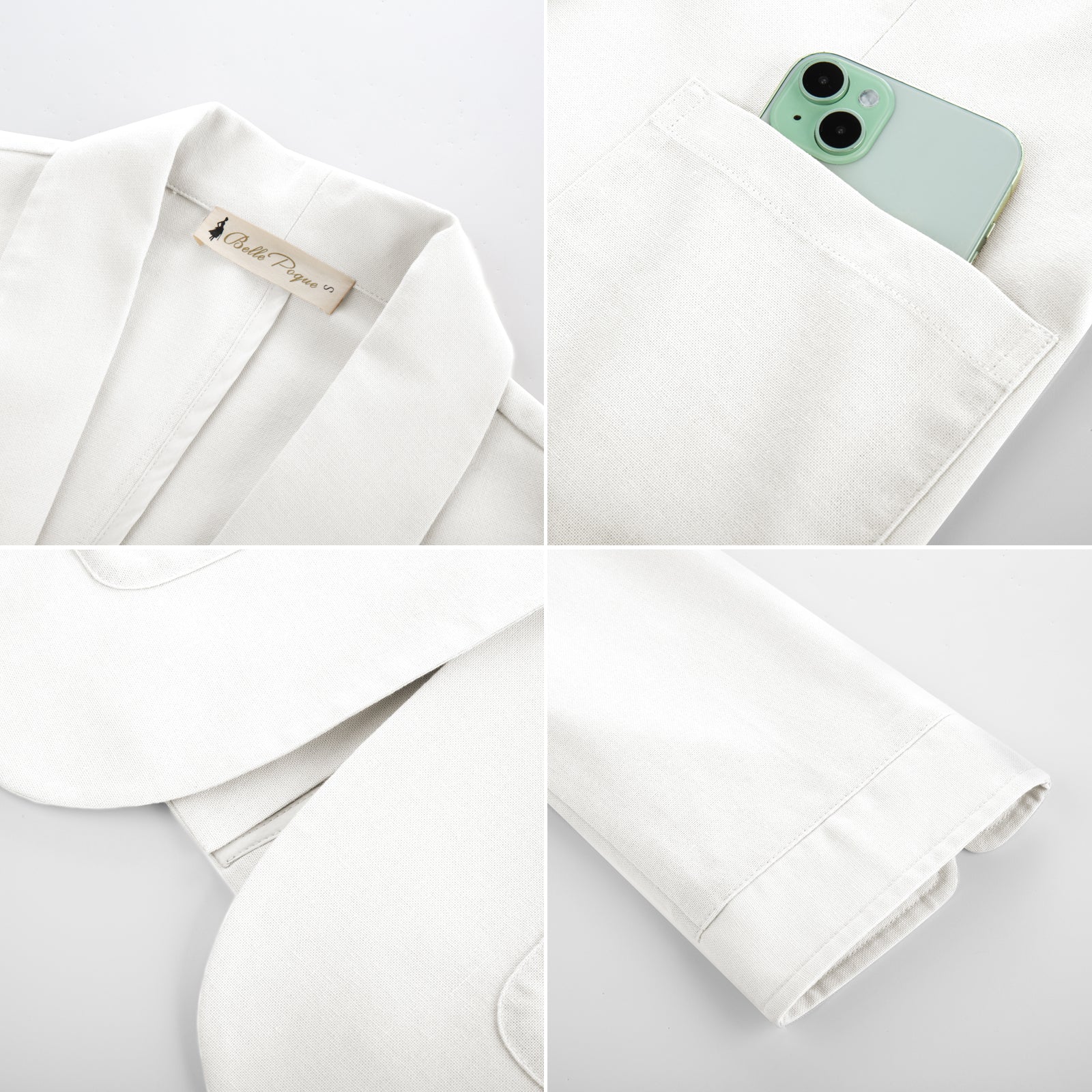 belle poque BP Women Vintage Shawl Lapel Blazer Coat OL One-Button Back Slit Suit Coat