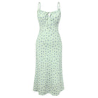 belle poque Women Vintage Mermaid Dress Tie Square Neck Bodycon Dress Green
