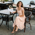 belle poque Women's Sweatheart Floral Dress 2026 Spring Ruched Midi Garden Party Dress