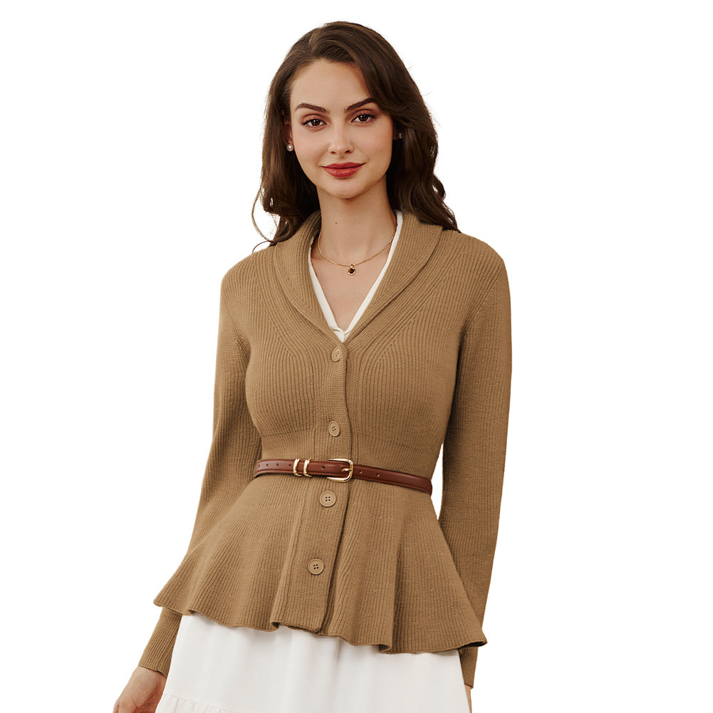 belle poque Vintage Cardigan Sweater Shawl Lapel Button Down Sweater Outwear Coat