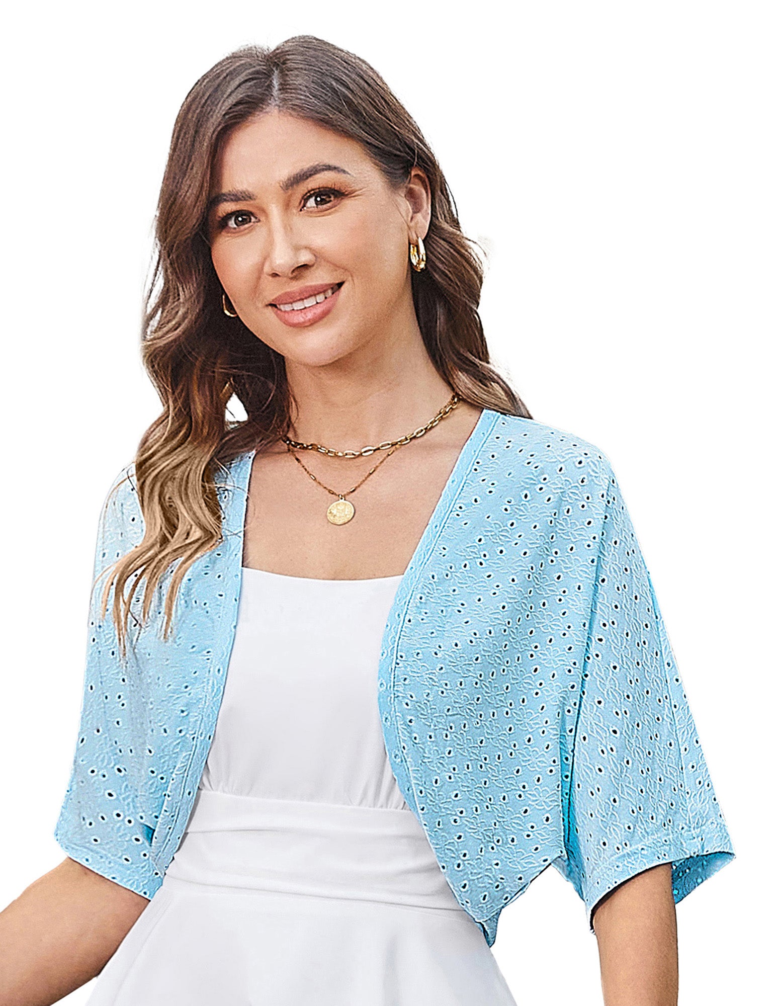 belle poque Vintage Open Front Bolero Shrug Batwing Short Sleeve