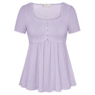 belle poque Women's Cute Tops Babydoll Peplum Top 2026 Casual Shirts Purple