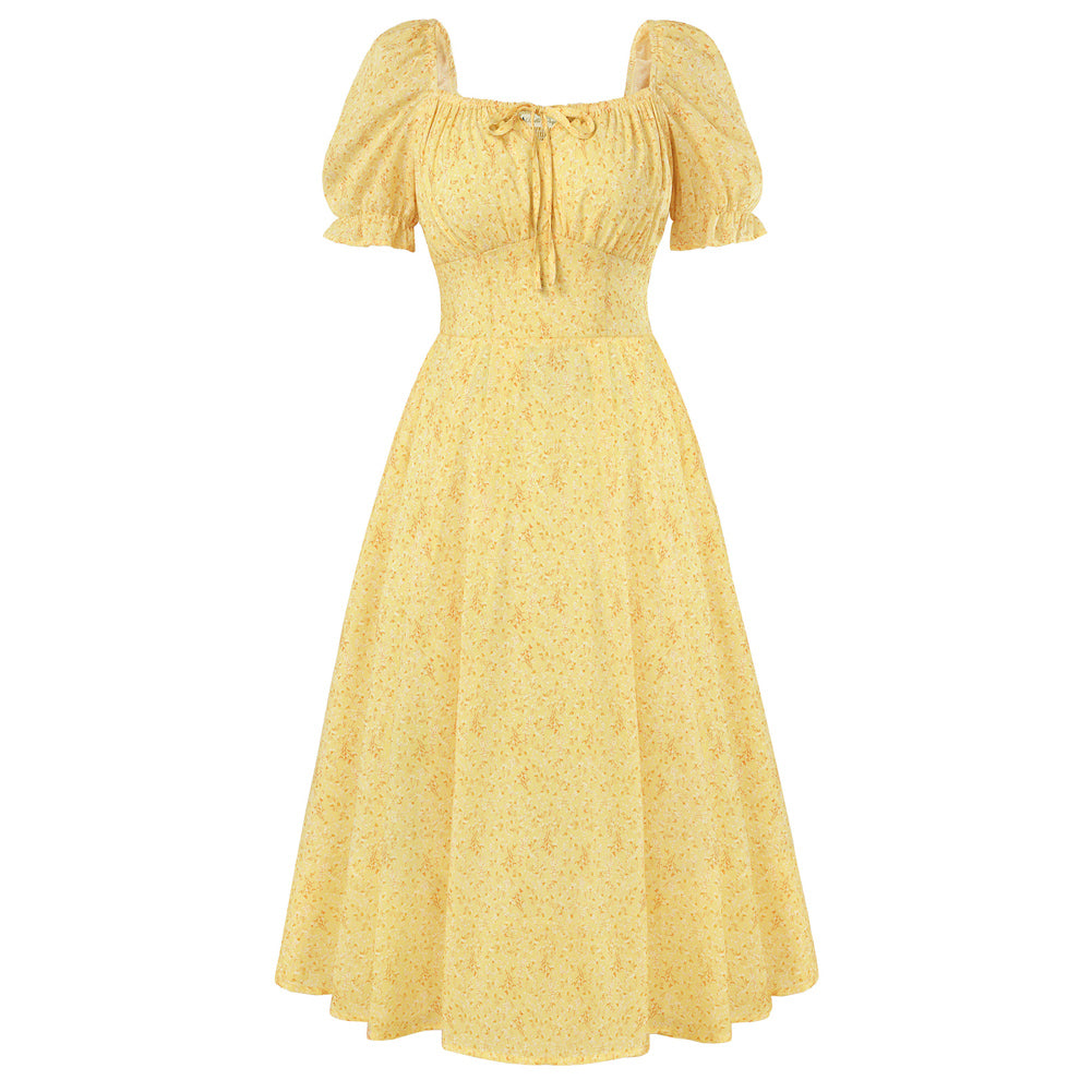 2026 Spring Summer Sundress Vintage Cottagecore Dress with Pocket