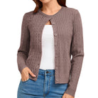 belle poque Belle Poque Women Fall Cardigan Sweater Button Up Cropped Cardigan Lightweight Crew Neck Sweater 2026