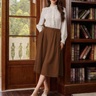 belle poque Women Vintage Swing Skirt Mid-Calf Length A-Line Skirt