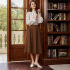 belle poque Women Vintage Swing Skirt Mid-Calf Length A-Line Skirt