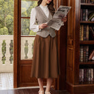 belle poque Women Vintage Swing Skirt Mid-Calf Length A-Line Skirt