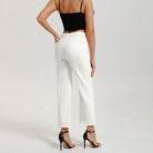 belle poque Women Wide Leg Jeans Mid Rise Straight Leg Ankle Jeans with Pockets