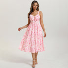 belle poque 2026 Womens Summer Dresses Floral Corset Dress Tie Front Cottagecore Dress