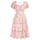 belle poque Vintage Dress 2026 Summer Layered Tiered Ruffle Swing Midi Dress Floral