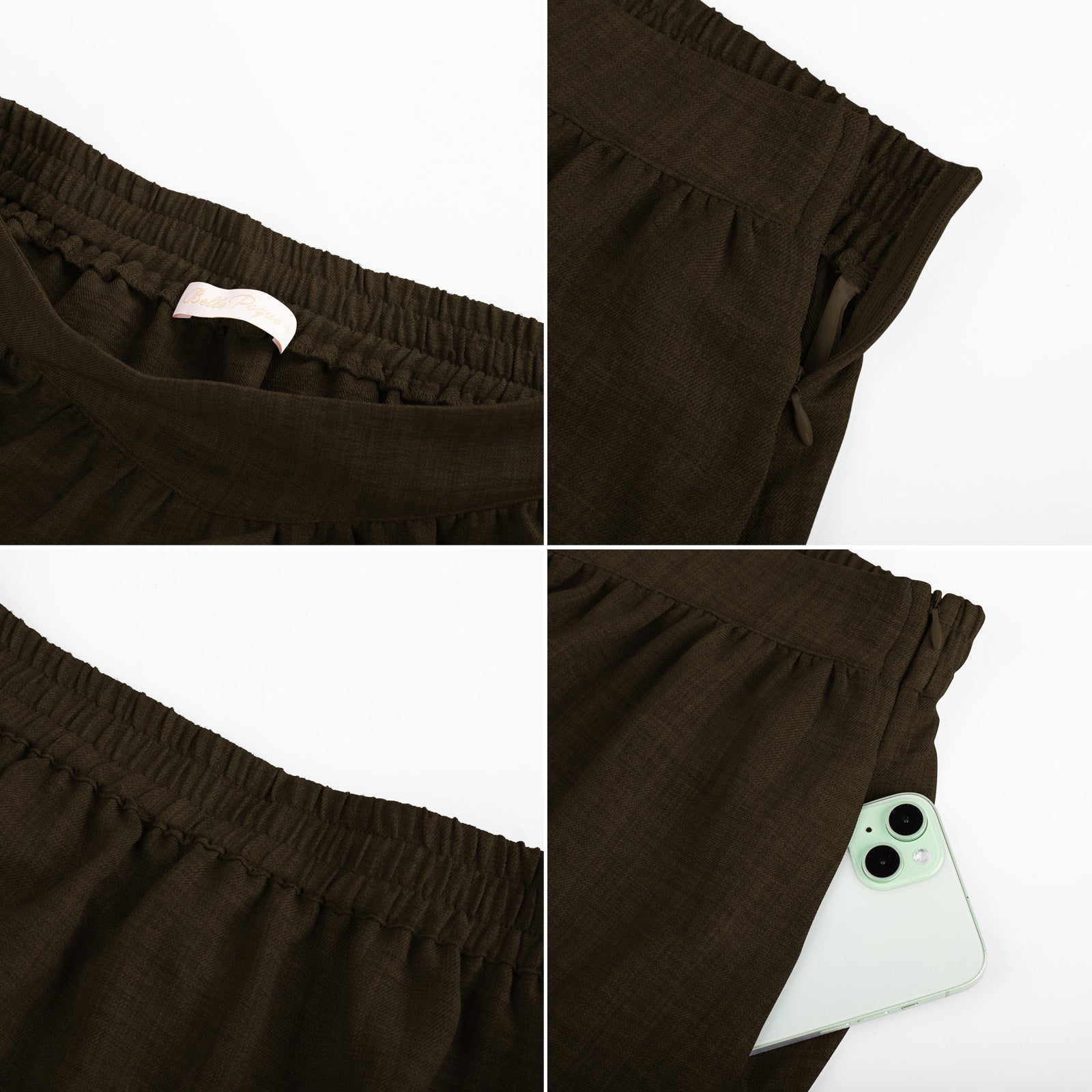 belle poque BP Women Vintage 2-Layer Swing Skirt Elastic High Waist Maxi Skirt