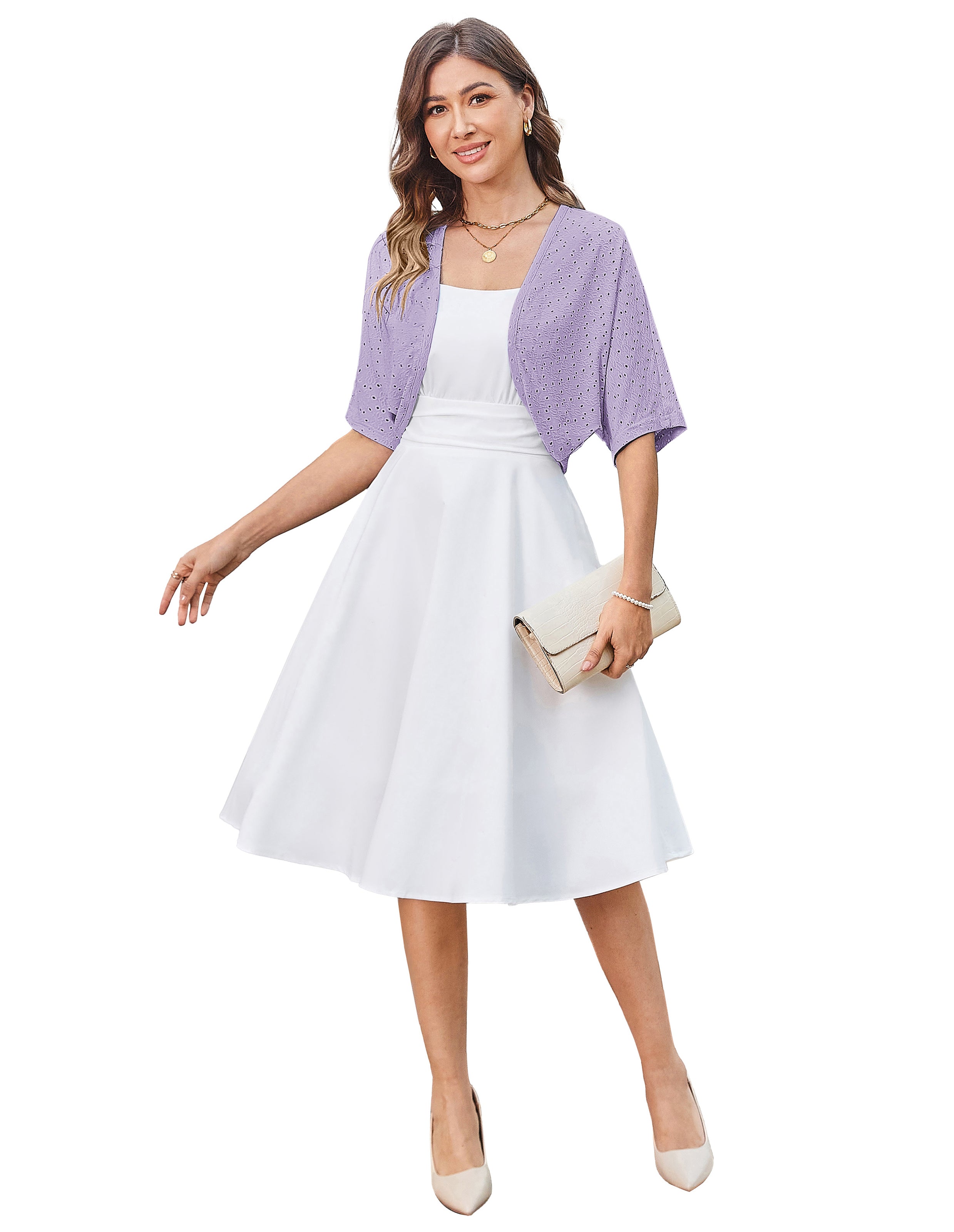 belle poque Vintage Open Front Bolero Shrug Batwing Short Sleeve