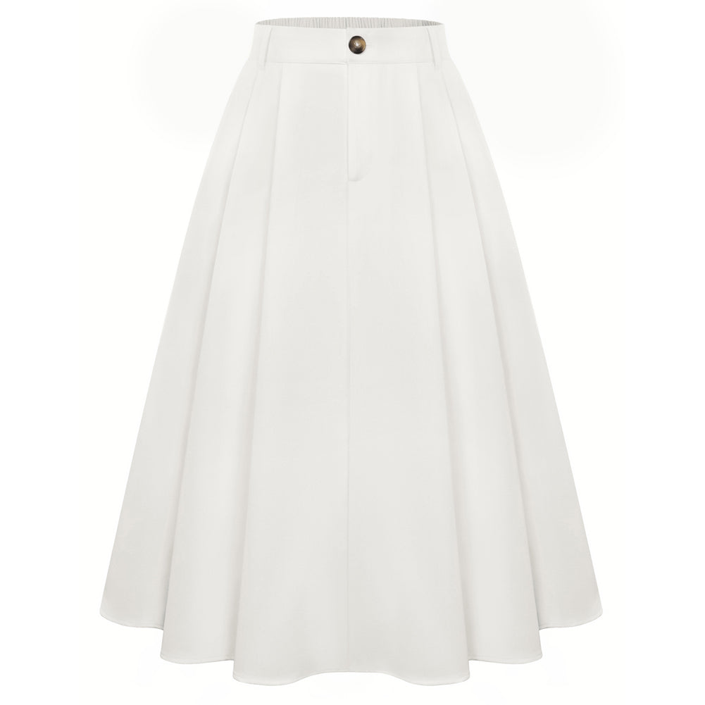 Women Vintage Swing Skirt Mid-Calf Length A-Line Skirt