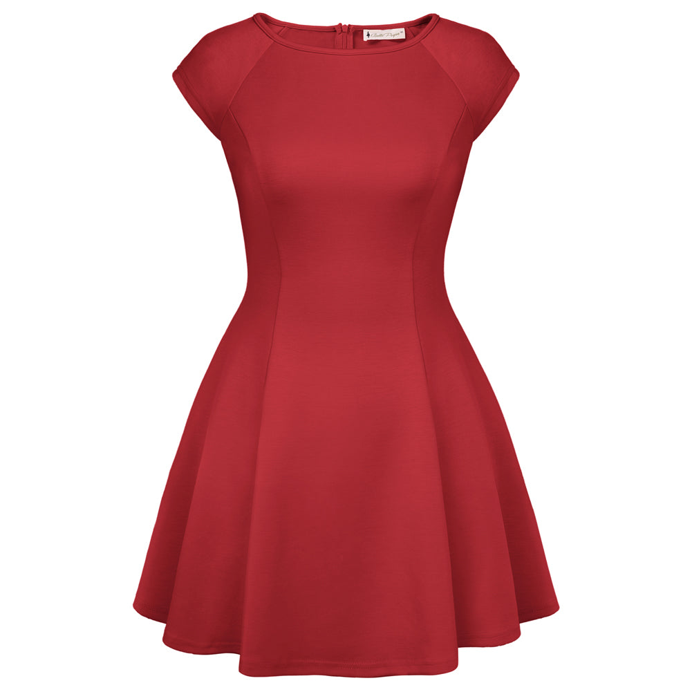 belle poque 2026 Elegant Formal Classy Cocktail Party Dress Boat Neck Short Dresses Red