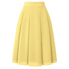belle poque 2026 Women Spring Summer Vintage Chiffon Flared A-Line Skirt Yellow