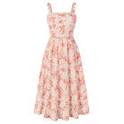 belle poque 2026 Milkmaid Dress Women Vintage Midi Tea Garden Party Sundresses with Pockets Orange