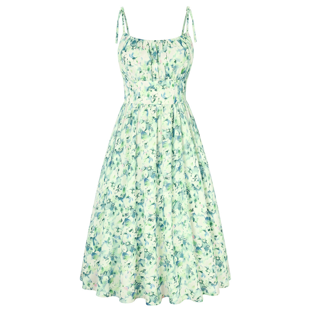 belle poque Women Midi Sundress 2026 Summer Spring Vacation Dresses with Pockets Green