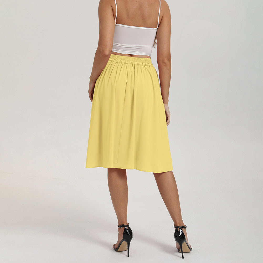 belle poque 2026 Women Spring Summer Vintage Chiffon Flared A-Line Skirt