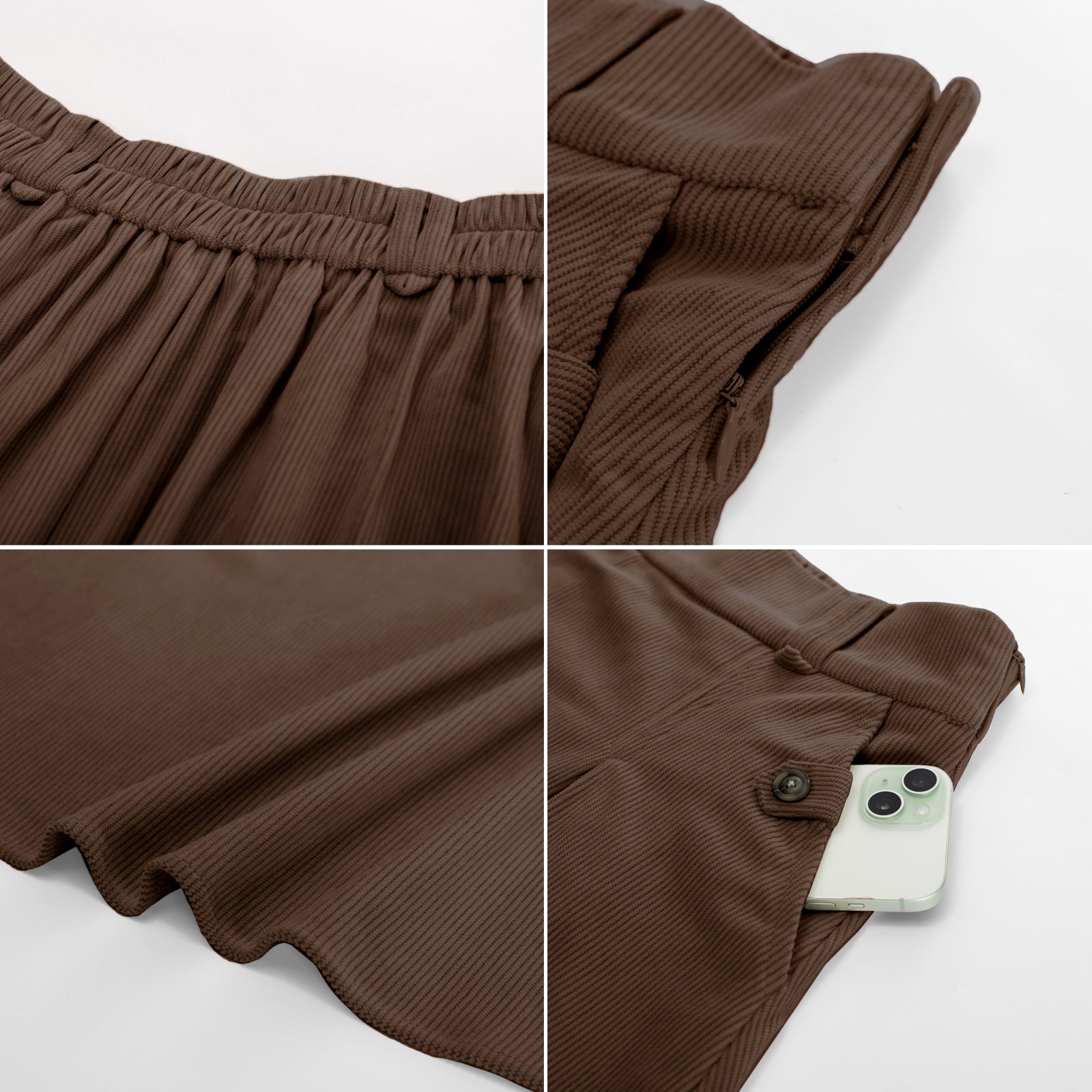 belle poque Vintage Swing Skirt Elastic Waist Flared A-Line Mid-Calf Skirt