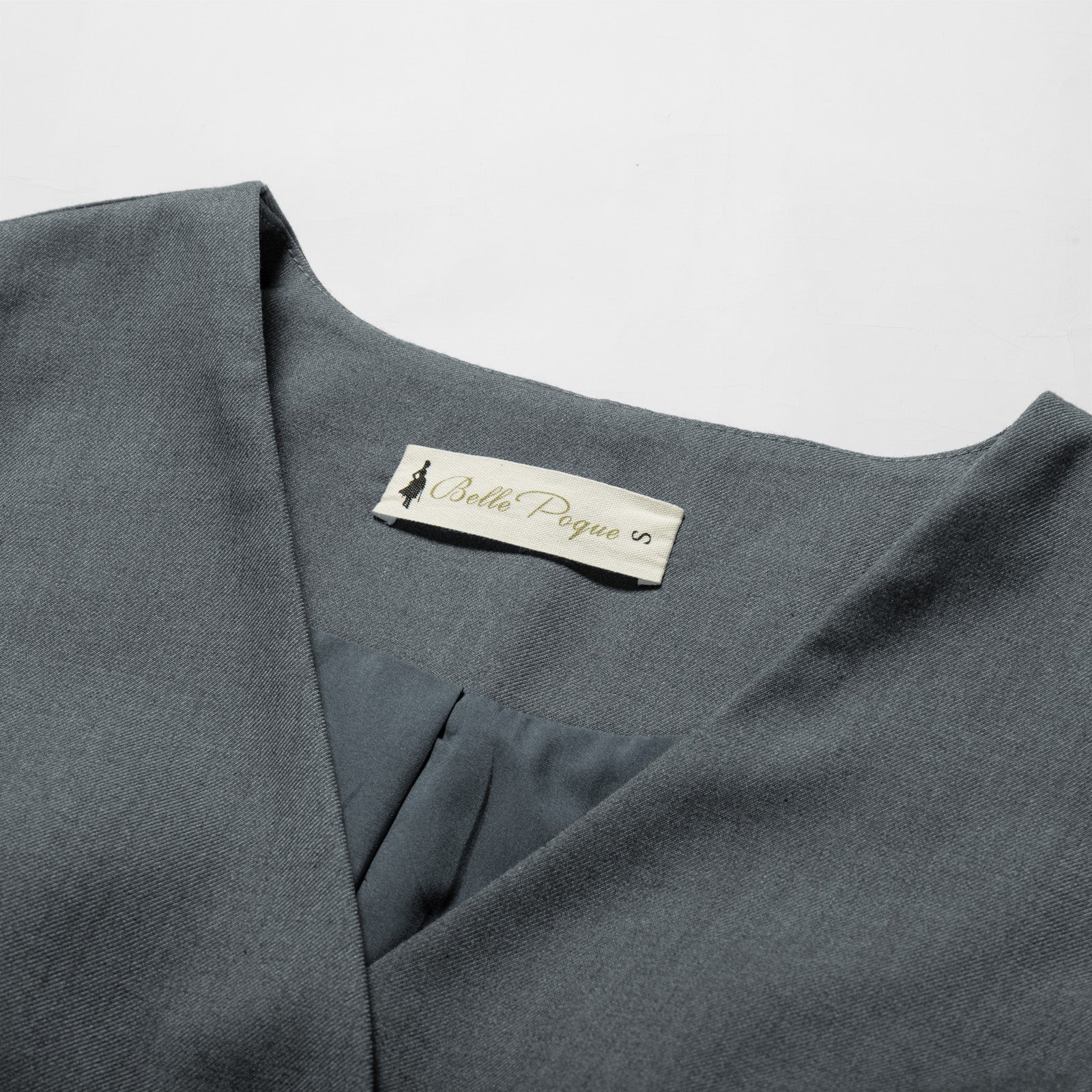 belle poque Vintage Oblique Placket Vest Coat V-Neck Handkerchief Hem Waistcoat