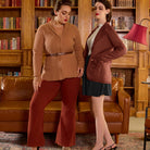 belle poque Vintage Cardigan Sweater Blazer V Neck Shawl Lapel Collar with Pockets