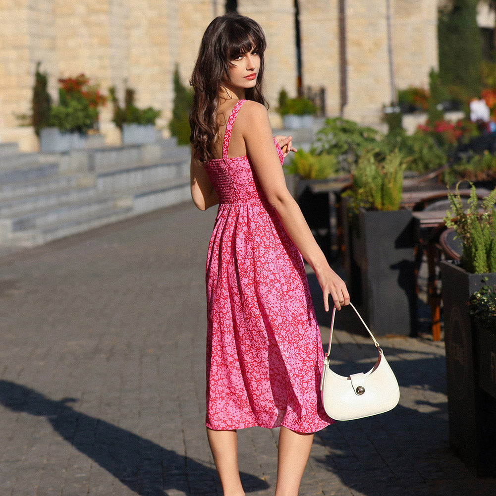 belle poque 2026 Vacation Floral Dress for Women Sundress Midi Flowy Beach Dresses