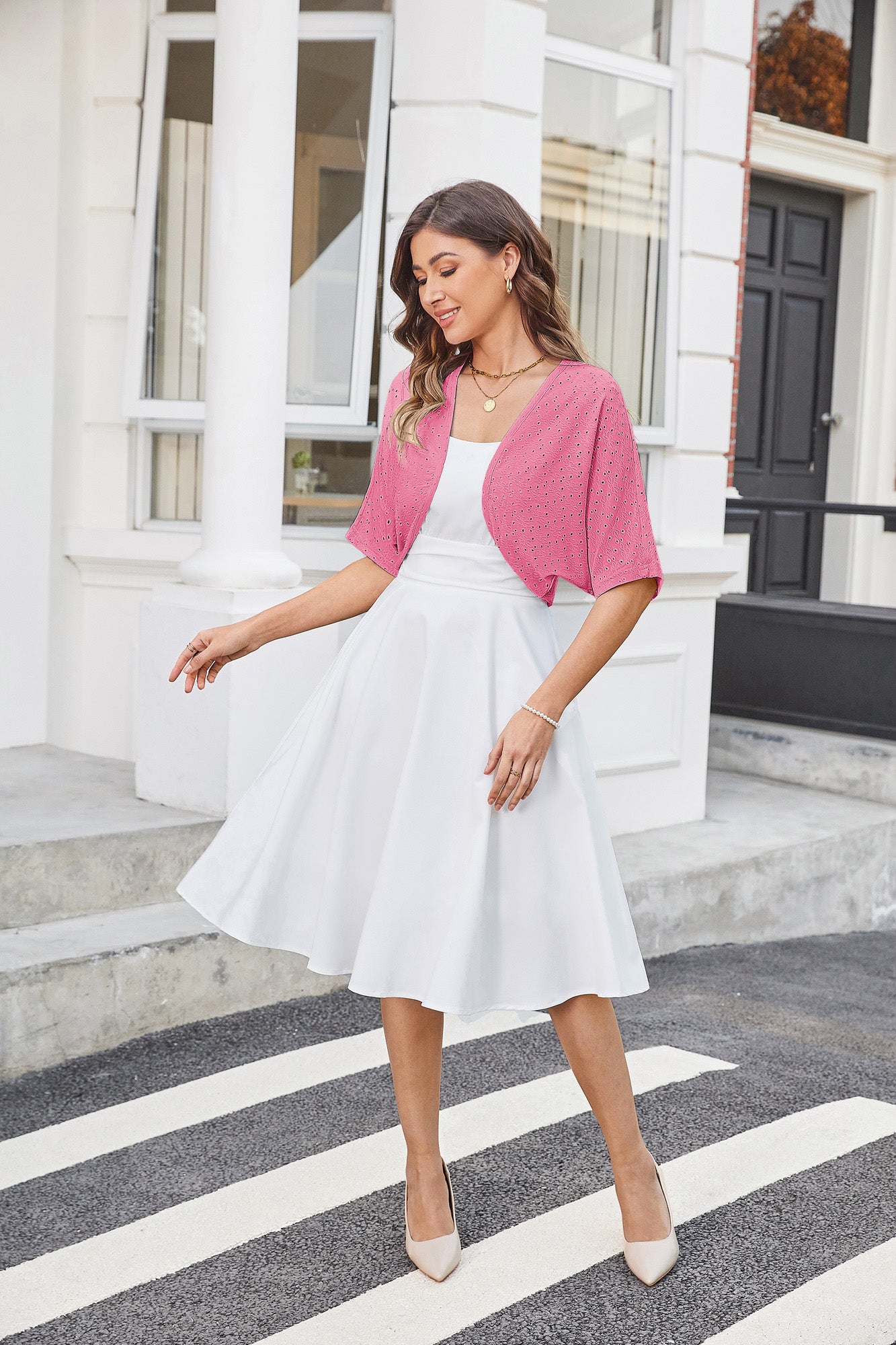 belle poque Vintage Open Front Bolero Shrug Batwing Short Sleeve