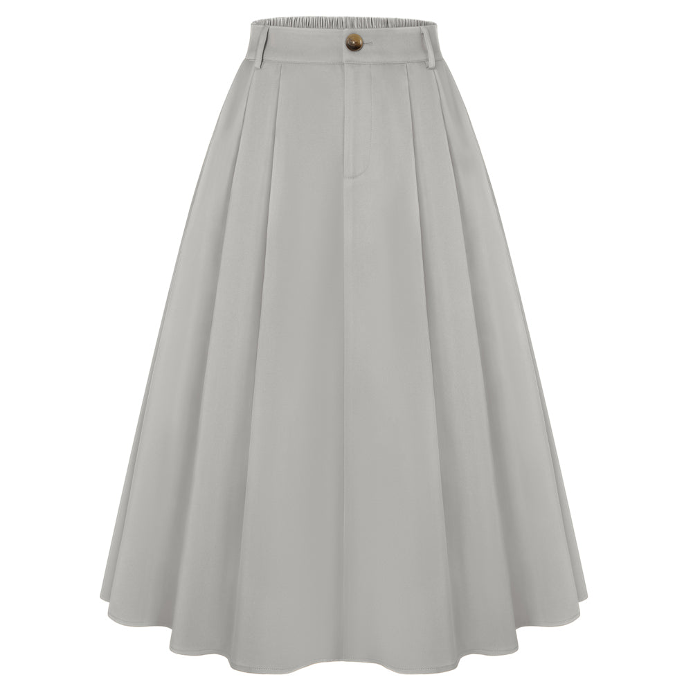 Women Vintage Swing Skirt Mid-Calf Length A-Line Skirt
