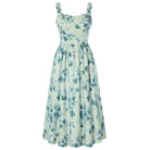 belle poque Women's Floral Midi Sundress with Pockets Spring Summer Dresses for Wedding Guest Green