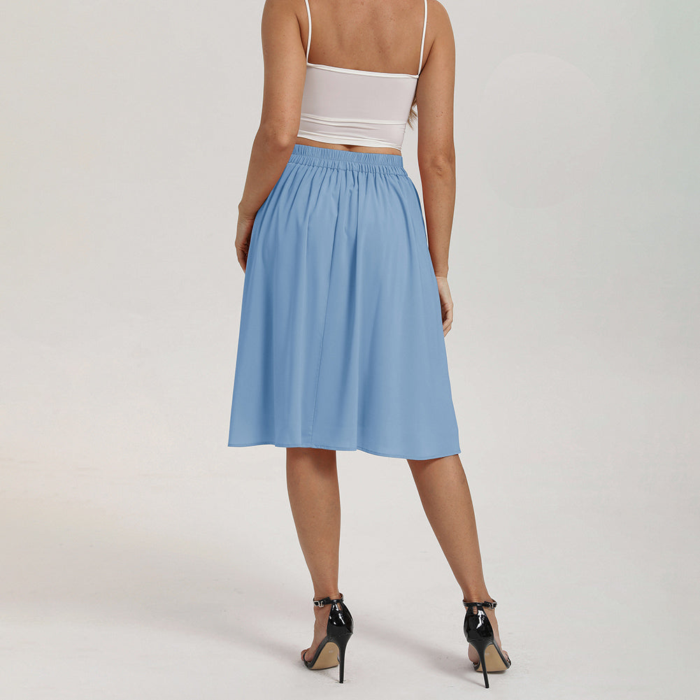 belle poque 2026 Women Spring Summer Vintage Chiffon Flared A-Line Skirt