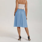 belle poque 2026 Women Spring Summer Vintage Chiffon Flared A-Line Skirt