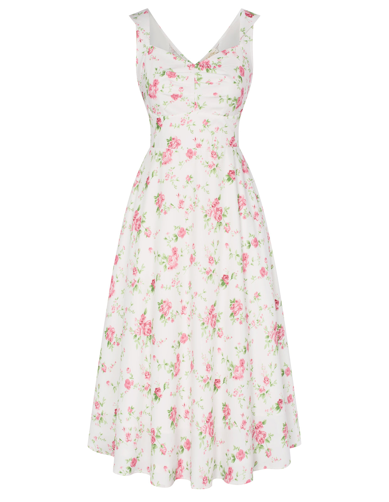 Vintage Floral Patterns 1950s Cocktail Swing Dresses Summer Square Nec –  Belle Poque Offcial