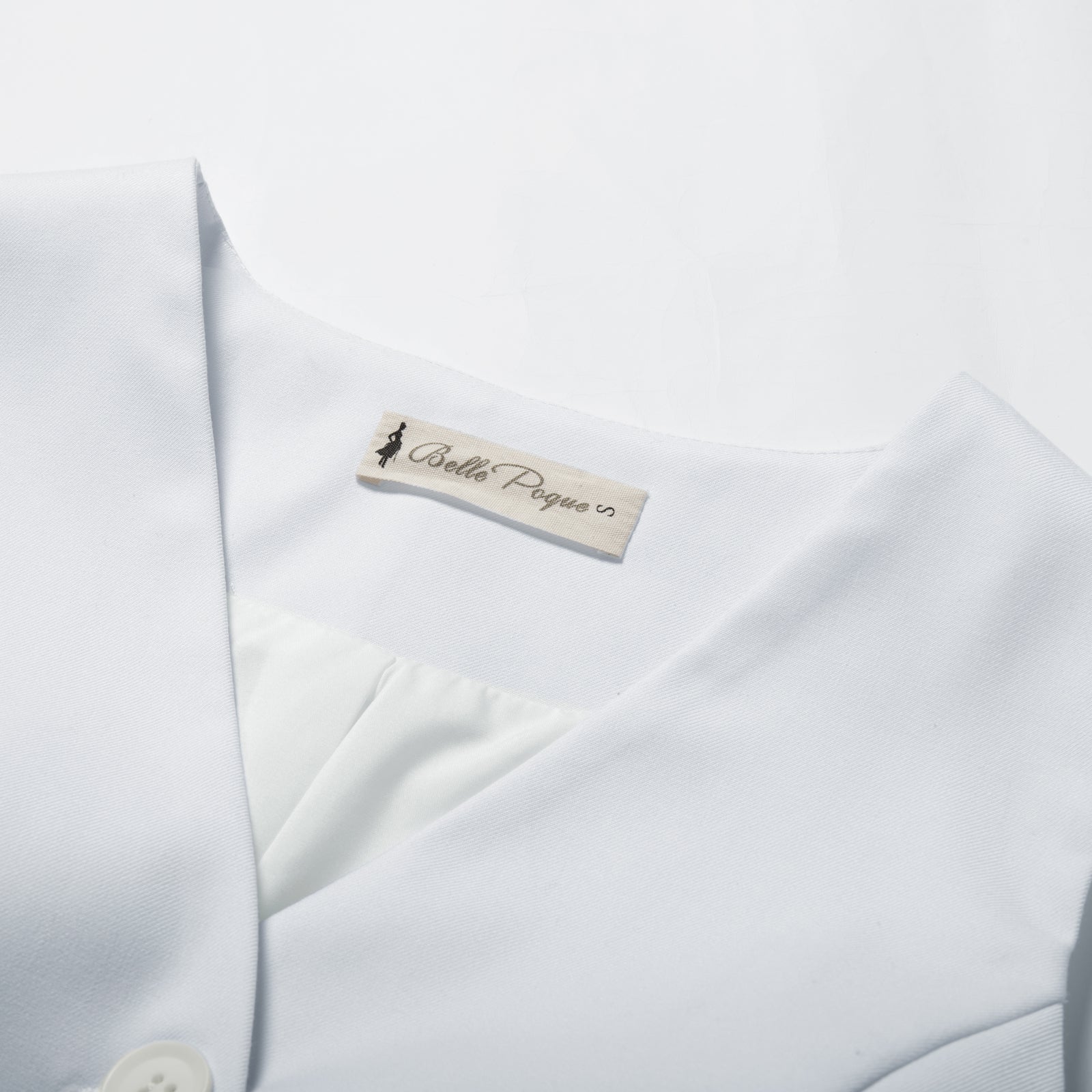 belle poque Vintage Oblique Placket Vest Coat V-Neck Handkerchief Hem Waistcoat