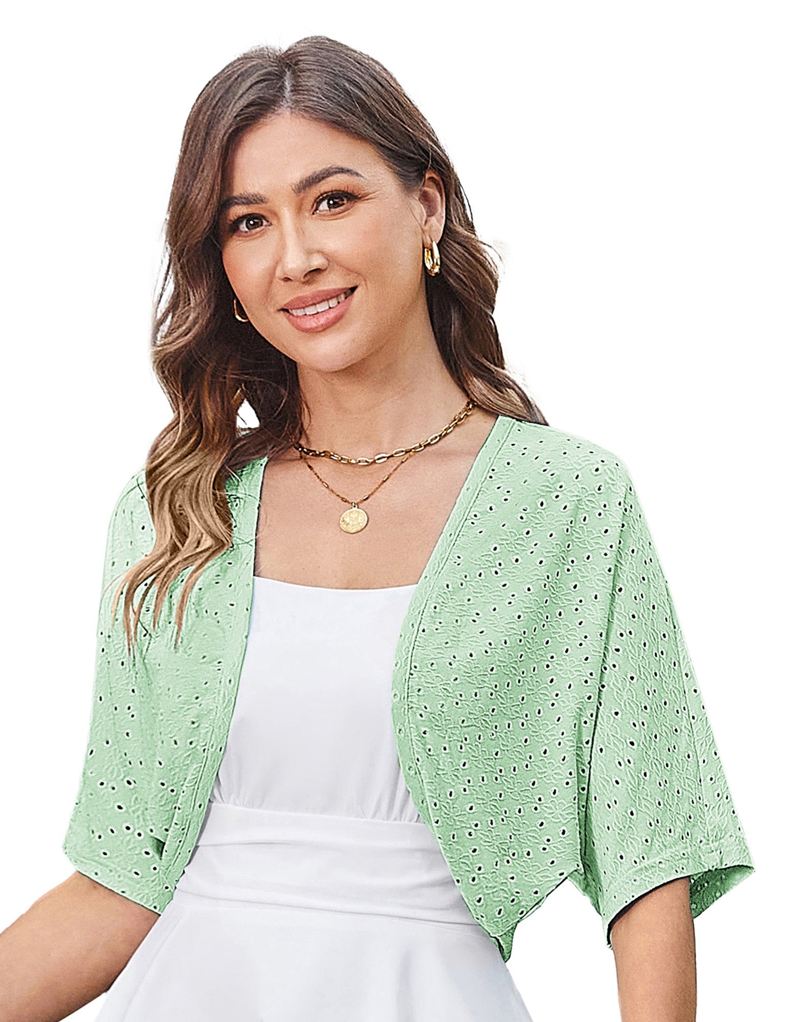 belle poque Vintage Open Front Bolero Shrug Batwing Short Sleeve