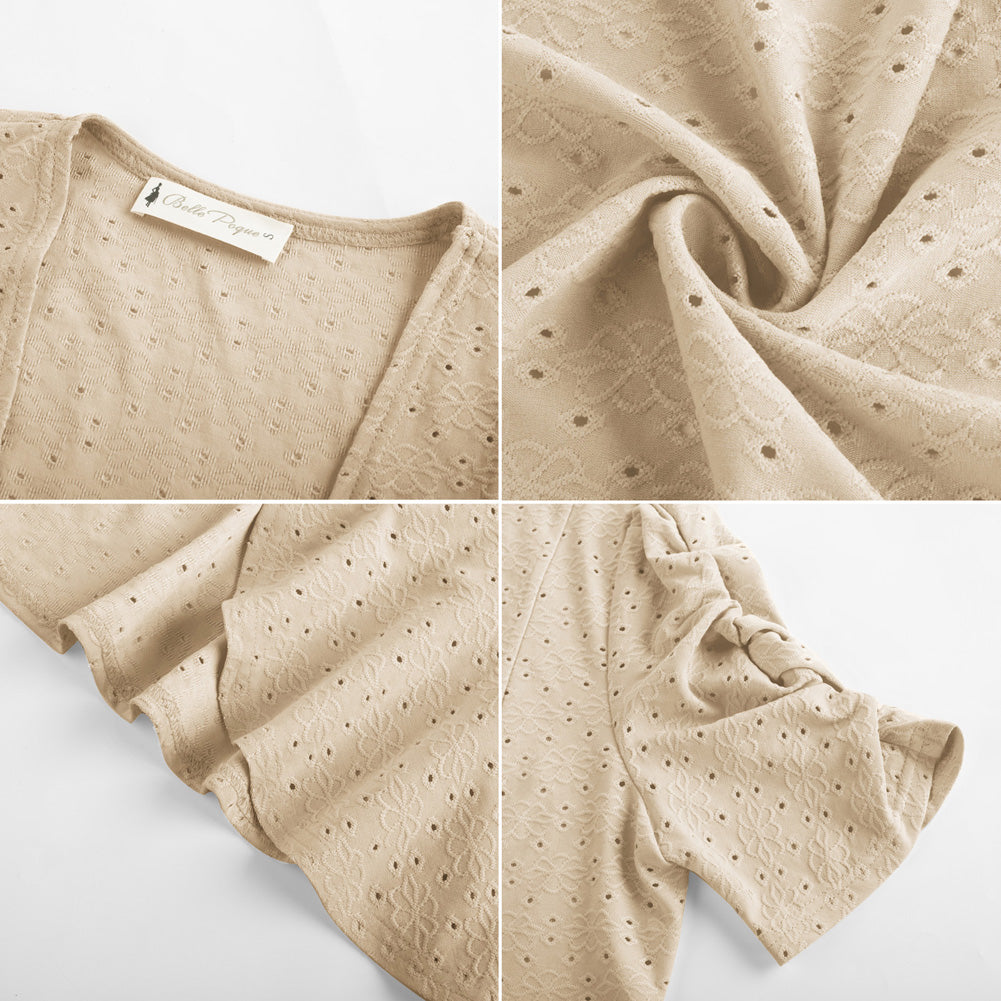 belle poque Spring 2026 Women's Short Sleeve Bolero Shrug Lightweight Cardigan