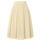 belle poque 2026 Women Spring Summer Vintage Chiffon Flared A-Line Skirt Apricot