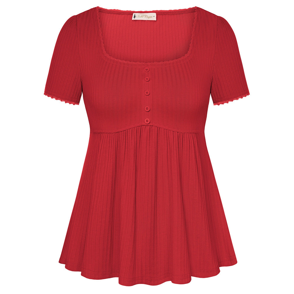 Women's Cute Tops Babydoll Peplum Top 2026 Casual Shirts