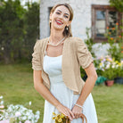 belle poque Spring 2026 Women's Short Sleeve Bolero Shrug Lightweight Cardigan