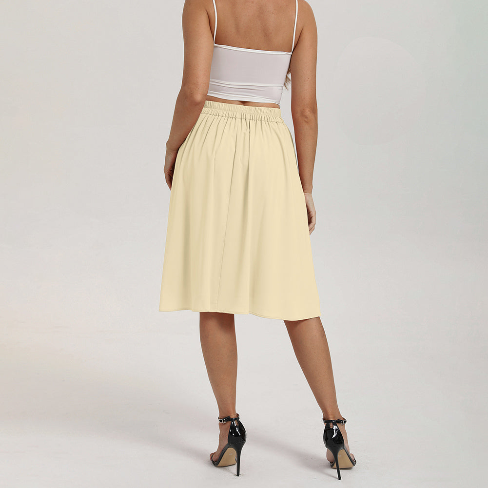 belle poque 2026 Women Spring Summer Vintage Chiffon Flared A-Line Skirt