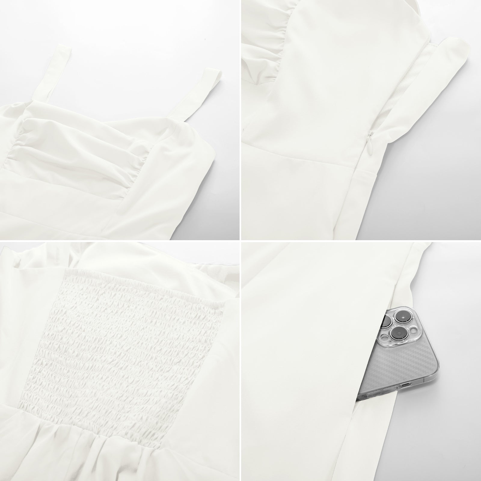 belle poque Vintage 1950s Cocktail Dress Ruched Slit A Line Swing Dress with Pockets