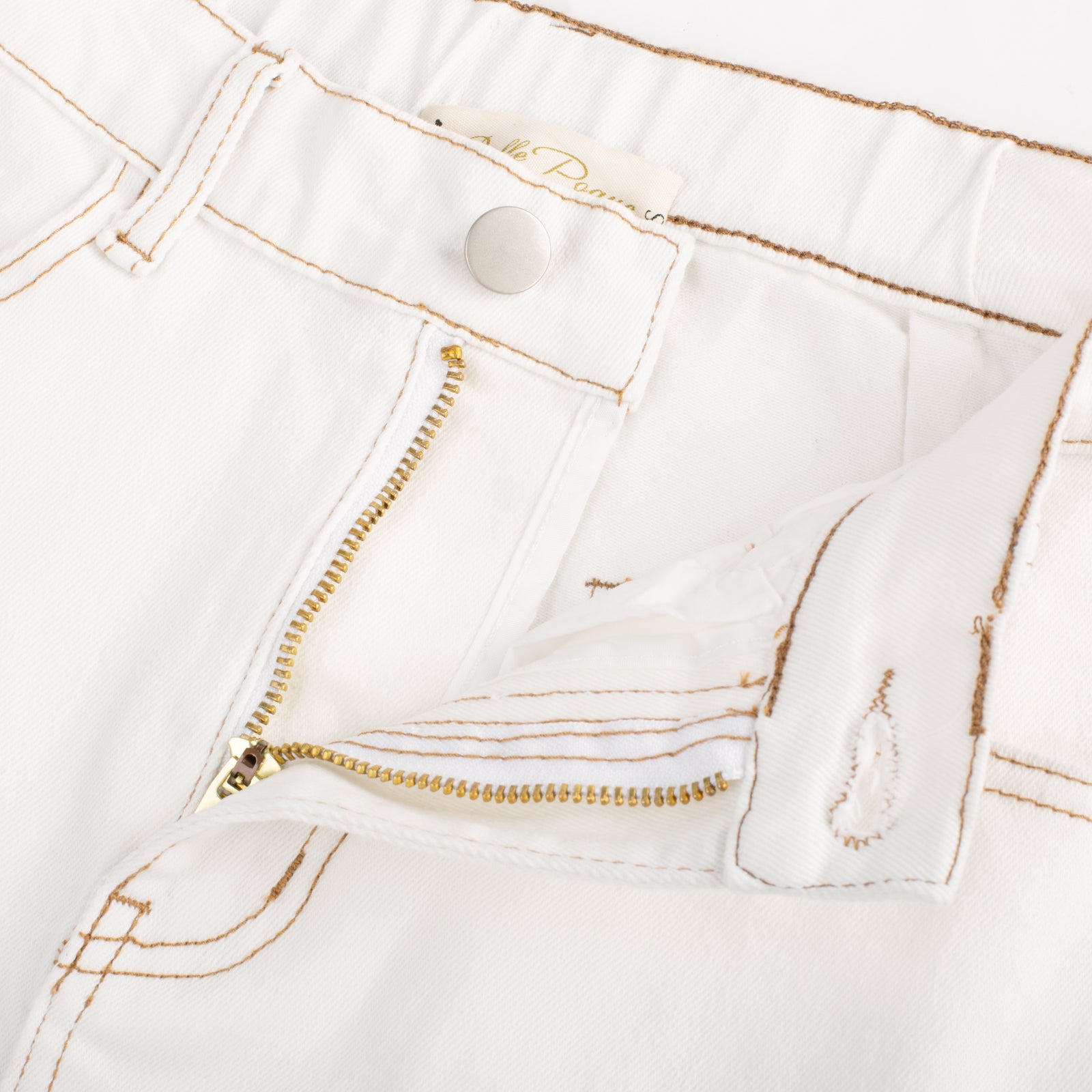 belle poque Multi-Pocket Jean Skirt Elastic High Waist Raw Hem Midi A-Line Skirt