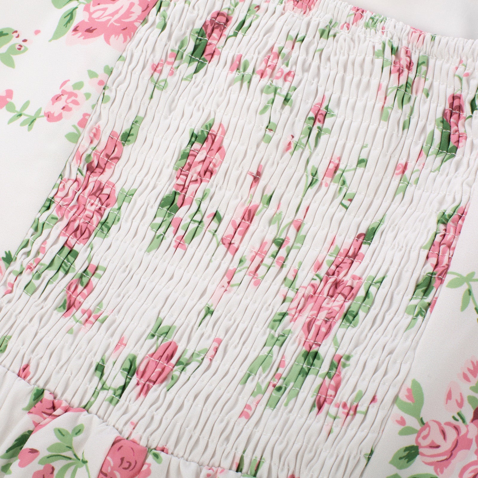 belle poque Vintage Daisy Flower Print Cottagecore Cocktail Dresses Square Neck Puff Sleeve Dress with Pockets