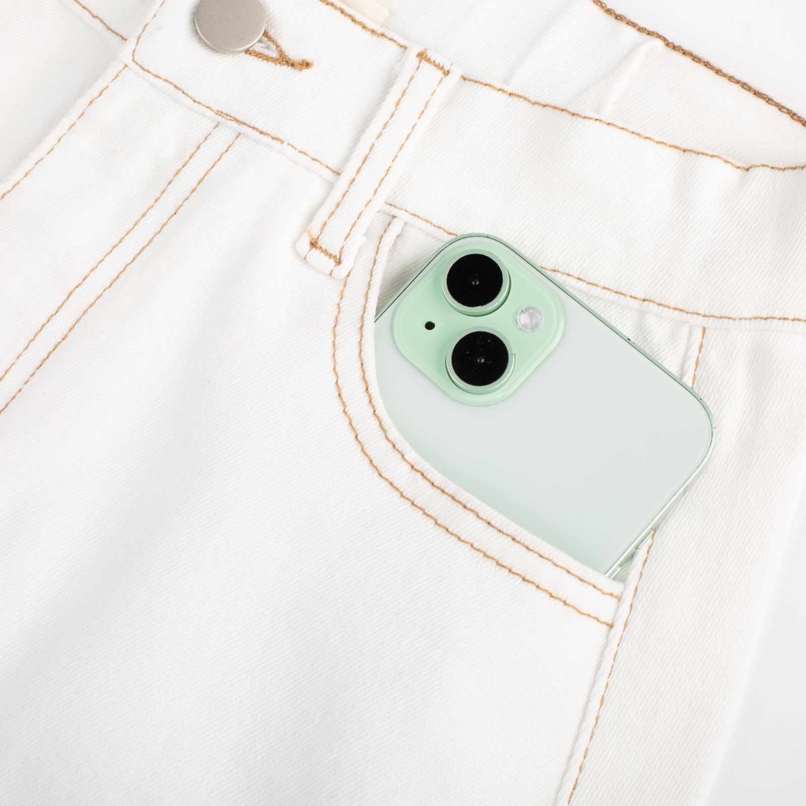 belle poque Multi-Pocket Jean Skirt Elastic High Waist Raw Hem Midi A-Line Skirt