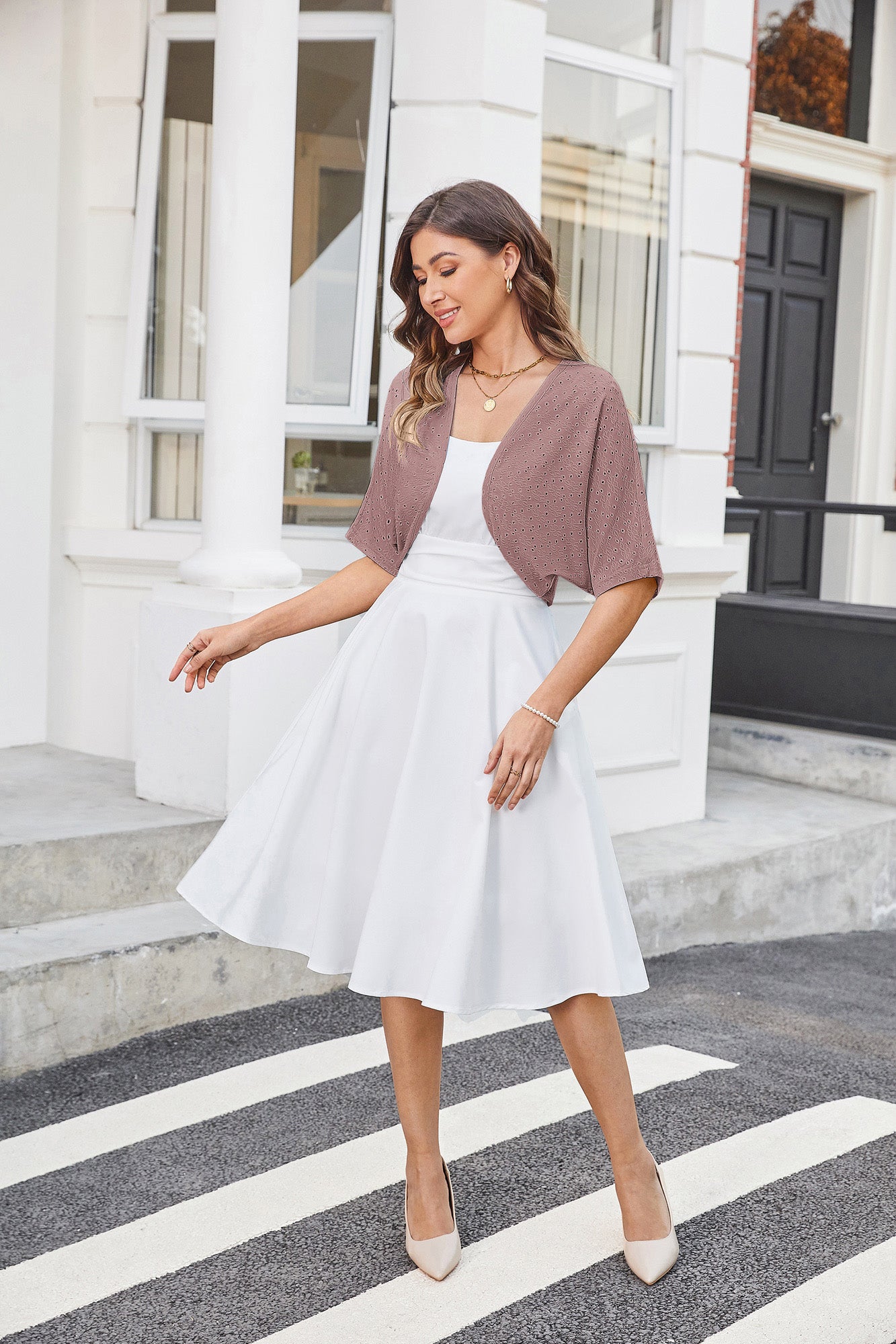 belle poque Vintage Open Front Bolero Shrug Batwing Short Sleeve