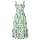 belle poque Women's Floral Midi Sundress with Pockets Spring Summer Dresses for Wedding Guest Light green